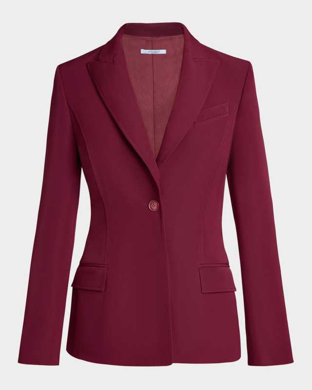 Jess One-Button Soft Stretch Crepe Jacket